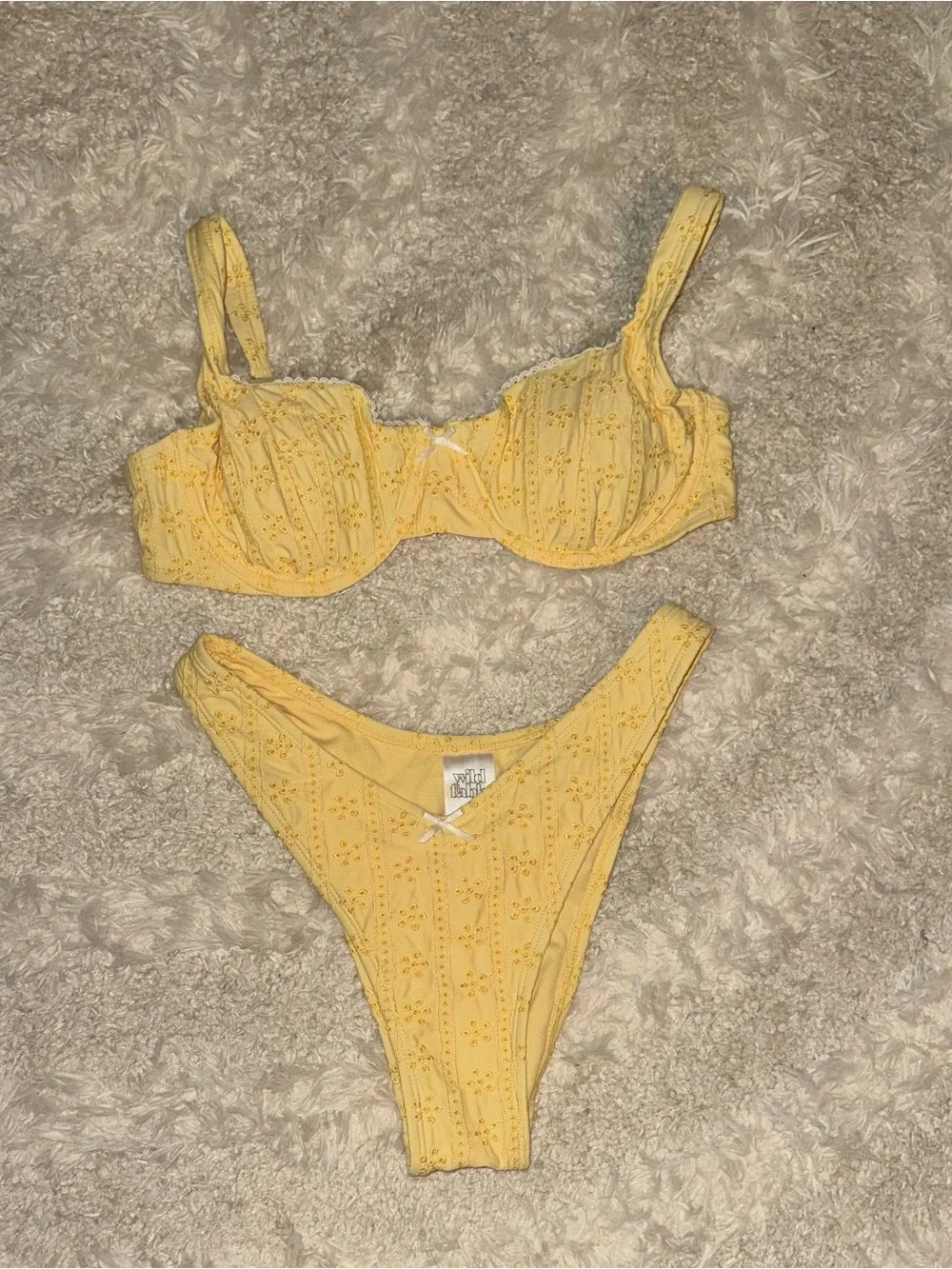 Light Yellow Lace Bikini Set